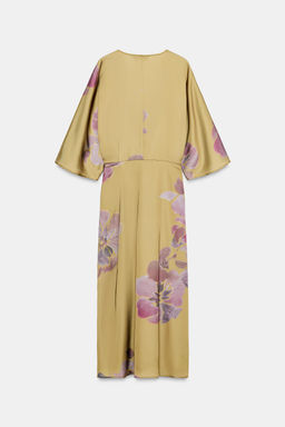 PRINTED SATIN MIDI DRESS - Zara фото 8