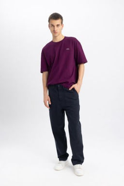 Gabardin Pantolon Baggy Fit Cepli Duz Paca