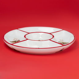 Менажница новогодняя Доляна «Волшебное дерево», 5 ячеек, 25.5×3.1 см, доломит, белая