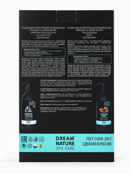 Подарочный набор мужской DREAM NATURE SPA CARE "Сила льда": шампунь 2 в 1 и гель для душа, по 500 мл