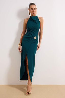 Siyah Duz Aksesuar Detayl? Dokuma Finike Maxi Abiye & Mezuniyet Elbisesi - Trendyolmilla фото 5