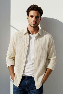 TRENDYOL MAN Bej Regular Gomlek TMNSS25GO00070