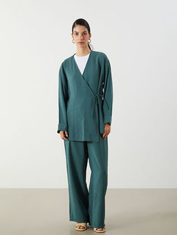 Kruvaze Yaka Modal Kar???ml? Kad?n Kimono