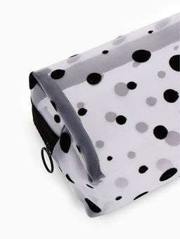 Косметичка дор Горох, сетка 18*7,5*10, отд на молнии, белый