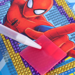 Алмазная мозаика с частичным заполнением для детей «Человек-паук», 16 х 10,5 см