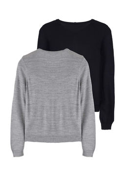 TRENDYOLMILLA Lacivert-Gri 2li Paket Triko H?rka TWOAW25HI00344  фото 7