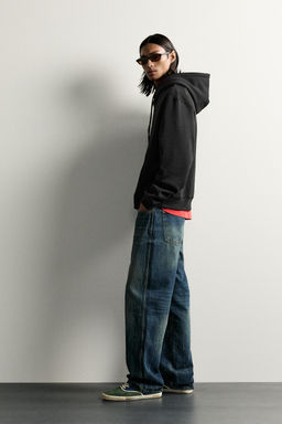 SUDADERA RELAXED FIT CAPUCHA B?SICA / Negro - Zara фото 4