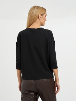 футболка женская черная с принтом - Glenfield фото 5