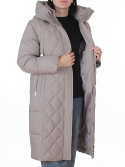8353 GRAY Пальто зимнее женское (200 гр. холлофайбер)