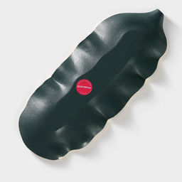 Блюдо для фруктов Доляна «Золотой лист», 36×14×3 см, золотое с зелёным