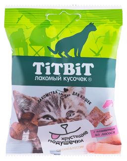 Титбит Хруст. подуш. д/кош. с паштетом из лосося 30 г. 1/45 4690538013892