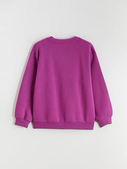 Bisiklet Yaka Paris Bask?l? K?z ?ocuk Kal?n Sweatshirt