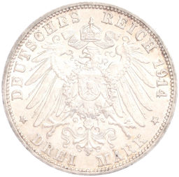 3 марки 1914 года G Германия (Баден)