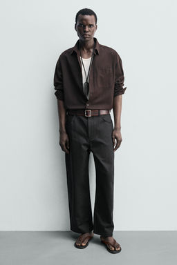 SANDALIA TIRAS PIEL / Chocolate - Zara фото 6