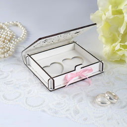 Шкатулка под кольца Цветочная, белая, 10х9,5х2,6 см - Simaland фото 3