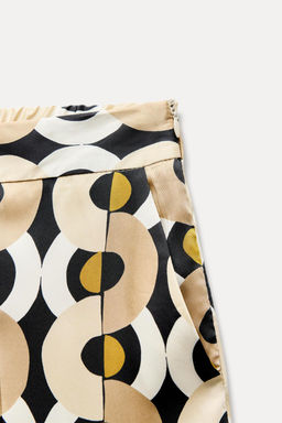 GEOMETRIC PRINT STRAIGHT-LEG TROUSERS - Zara фото 6
