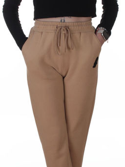 2619 BEIGE Брюки спортивные утепленные женские (85% хлопок, 10% полиэстер, 5% спандекс)