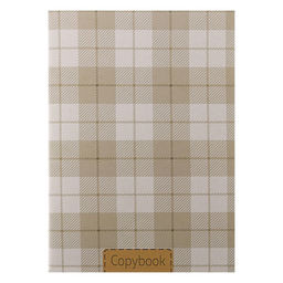 Тетрадь А4, 96 листов в клетку Calligrata Шотландка, обложка мелованный картон, блок №2, белизна 75% (серые листы), бежевая