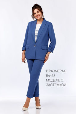 Костюм Olga Style С614 синий-клетка