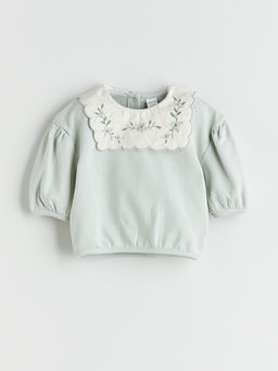 Bebe Yaka Nak??l? K?z Bebek Sweatshirt