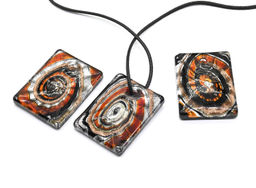 Прямоугольный кулон из муранского стекла 35*45мм цв.голубой - Радуга камня фото 11