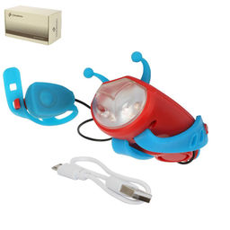 Фонарь передний детский COMIRON JUMPER корпус PC+Silicone, свет LED 60lm аккум 400 mAh, сигнал 120Дб влагозащищённый, вес 52гр. Красный /уп126/ - Галеонтрейд фото 3