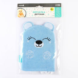 Мочалка детская для купания «Мишка», варежка, из махры