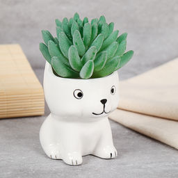 Кашпо 6х8х10 см Собака / WN40 /уп 100/ белое - ГалеонТрейд фото 4