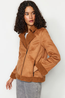 TRENDYOLMILLA Kahverengi Pelus Detayl? Mont TWOAW24MO00368 фото 4