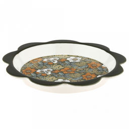 "Садовая фантазия" Тарелка мелкая фарфоровая д190мм, h25мм, волнистый край, с деколью, в коробке (Китай)