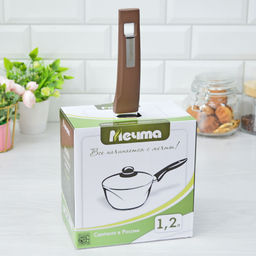 Ковш 1,2л АП Гранит brown с несъемной ручкой и стеклянной крышкой арт. 81806 /Мечта/  фото 5