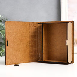 Деревянная шкатулка-книга «Пламя» 14×12×5 см