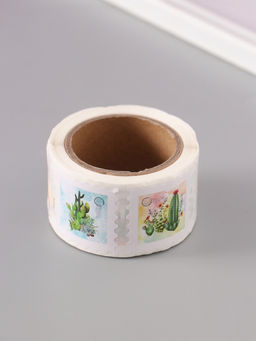 Цена за 2 шт. Наклейка бумага Марки. Кактусы, 3?3 см, 200 шт. в рулоне