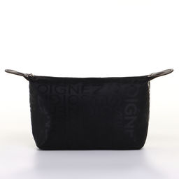 Цена за 2 шт. Косметичка на молнии простая, маленькая, с рисунком Надписи, чёрная - Simaland фото 2