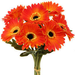 Цветы искусственные "Natur" 33см Герберы 7шт оранжевые