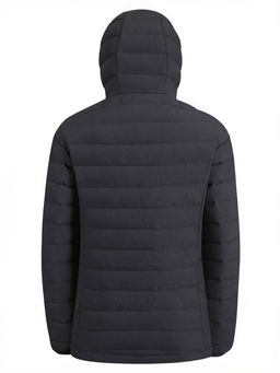 Куртка женская стёганая с капюшоном с графеновой подкладкой черного цвета 9624_1Ch