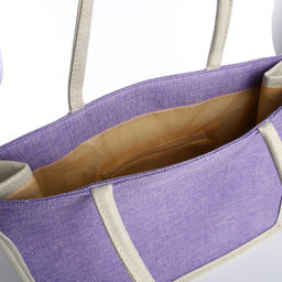 Сумка пляжная без застёжки, цвет молочный/сиреневый - Simaland фото 3