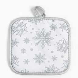 Кухонный набор Доляна. Снежинки: серебро, прихватка 17?17 см, варежка 26?16 см, фартук 70?80 см, 100% п/э