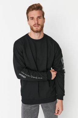 TRENDYOL MAN Siyah Oversize/Genis Kesim Yaz? S?rt Bask?l? Sweatshirt TMNAW22SW0801 - Trendyolmilla фото 2
