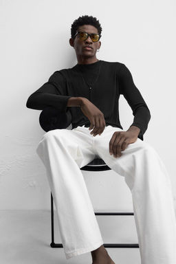 SEMI-SHEER LYOCELL T-SHIRT - Zara фото 5