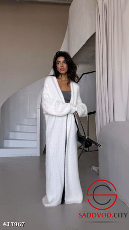 Кардиган альпака в длине макси