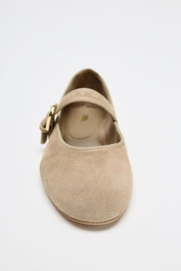 SUEDE STRAP BALLET FLATS - Zara фото 5