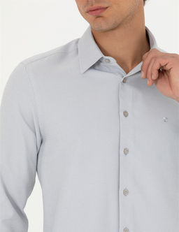 Gri Slim Fit Uzun Kollu G_mlek - Pierre cardin фото 7
