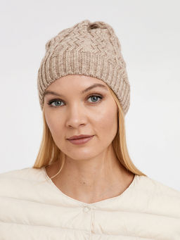 шапка женская с добавлением шерсти с узором