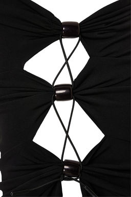 Siyah Midi Orme Cut Out/Pencere Detayl? Plaj Pareo TBESS24PR00014 - Trendyolmilla фото 9