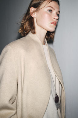 ZW COLLECTION LIMITED EDITION MINIMAL WOOL BLEND COAT - Zara фото 5