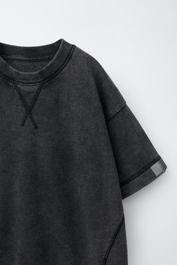 CAMISETA FELPA ETIQUETA / Gris antracita - Zara фото 3