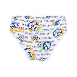 Трусы для мальчика белые принт оранжевый мяч