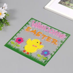 Наклейка на стекло Добрая Пасха, силикон, 19.5?19.5 см