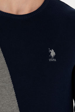Свитер U.S. Polo Assn мужской серый меланжевый хлопок фото 21